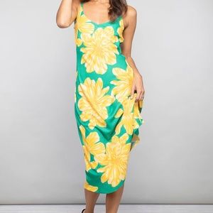 Dancing Leopard - Jade dress in yellow and green bloom